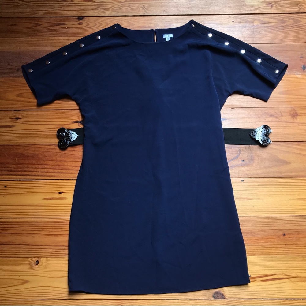Spense Navy Sheath Tunic Dress with Metal Details, EUC, 14 - Picture 2 of 14